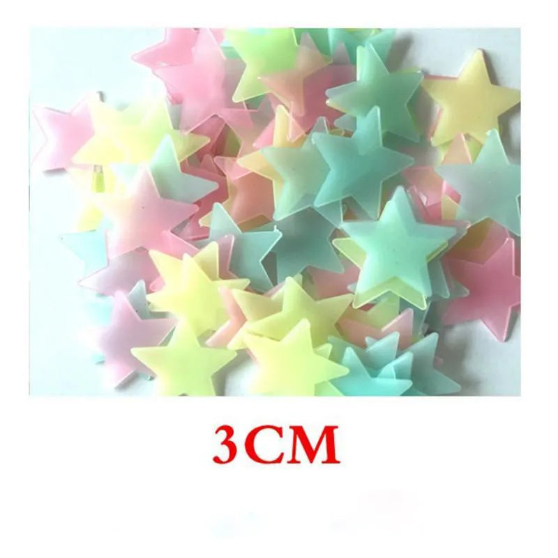 100-Piece Glow Star Wall Stickers – Kids Room Decor