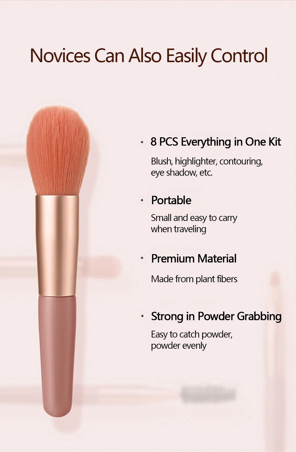 8 Pcs Makeup Brush Set