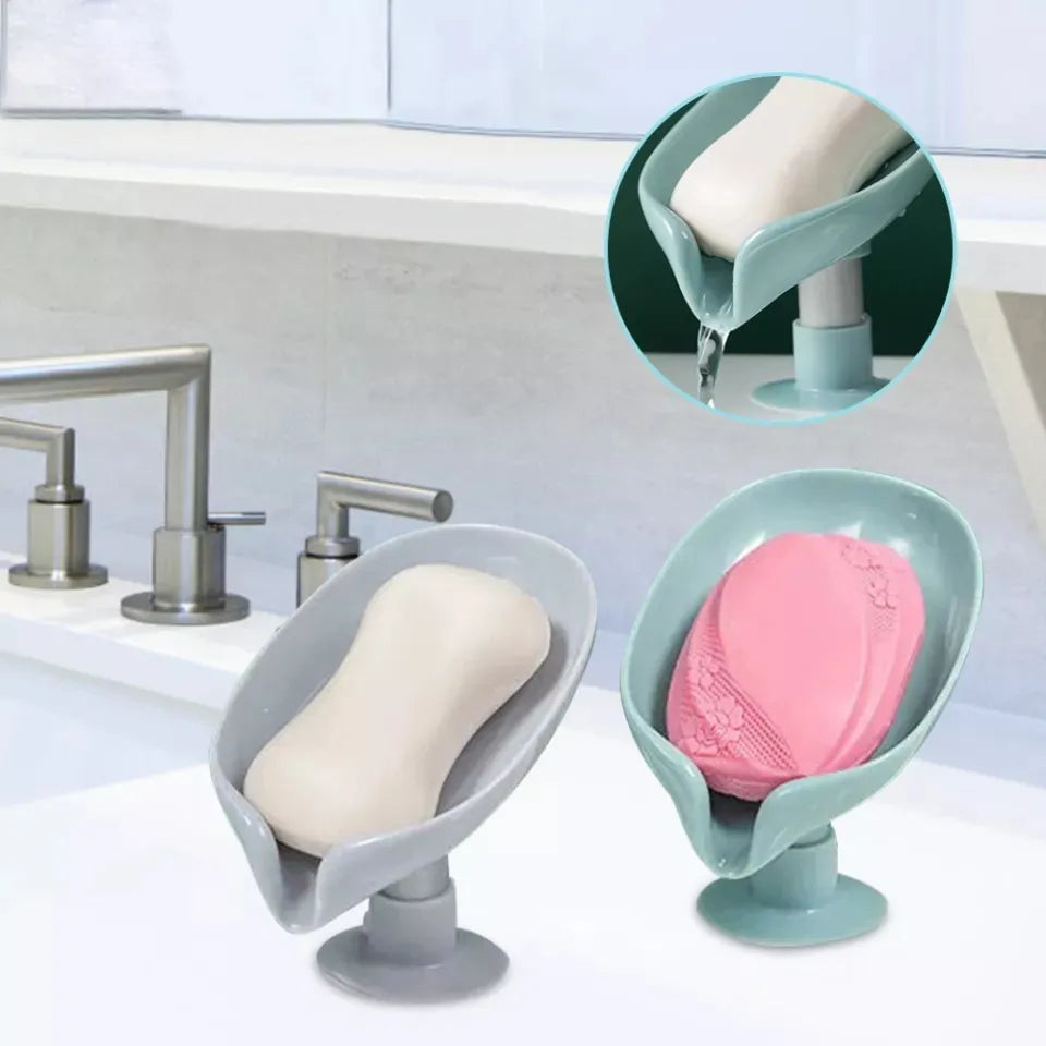 Leaf Shape Self-Draining Soap Holder –  Bathroom Organizer