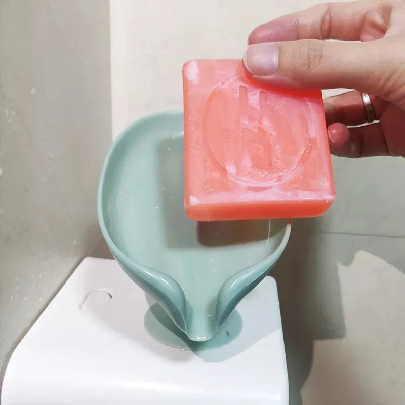 Leaf Shape Self-Draining Soap Holder –  Bathroom Organizer