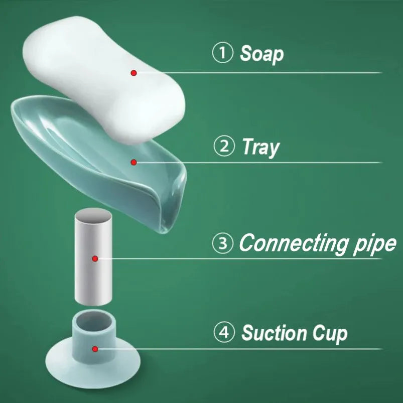 Leaf Shape Self-Draining Soap Holder –  Bathroom Organizer