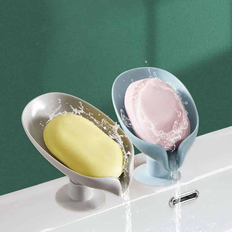 Leaf Shape Self-Draining Soap Holder –  Bathroom Organizer