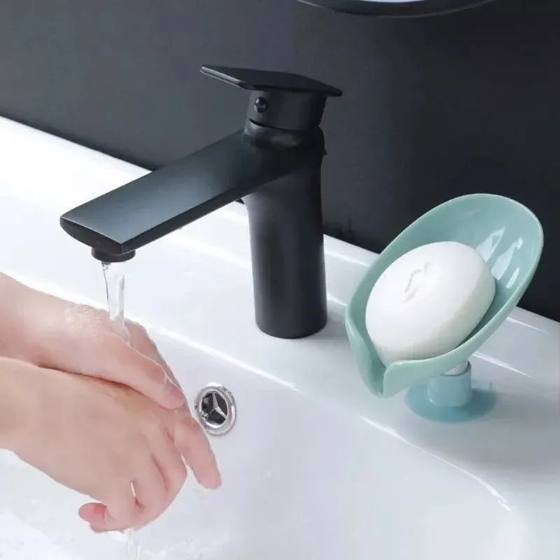 Leaf Shape Self-Draining Soap Holder –  Bathroom Organizer